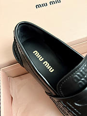 Okify MiuMiu Gold Coin Black Women Loafers - 4