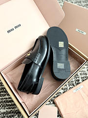 Okify MiuMiu Gold Coin Black Women Loafers - 3
