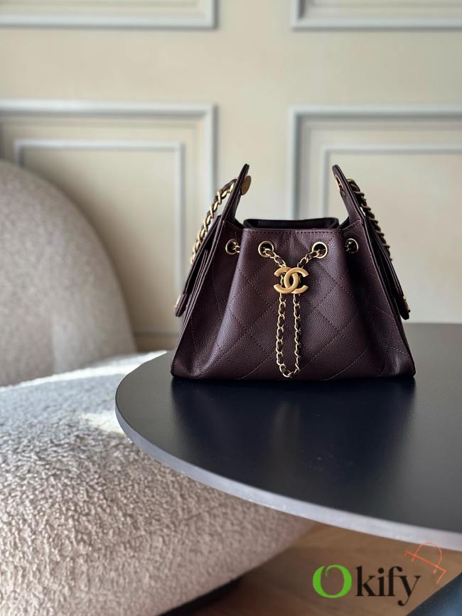 Okify CC 25 Small Hobo Bag Dark Brown 22x20x12.5cm - 1