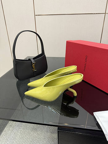 Okify Ferragamo Green High Heels 9.5cm