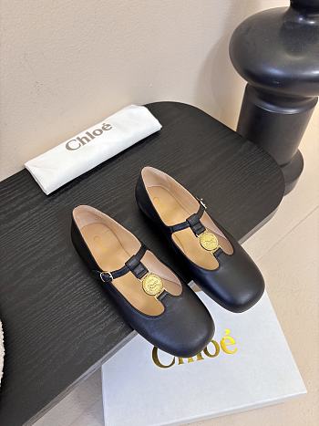 Okify Chloe Black Flat Mary Jane Shoes 