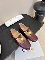 Okify Chloe Red Burgundy Flat Mary Jane Shoes  - 1