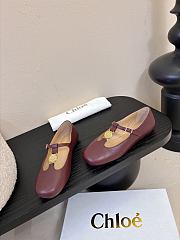 Okify Chloe Red Burgundy Flat Mary Jane Shoes  - 3