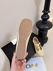 Okify Chloe Cream Flat Mary Jane Shoes  - 6