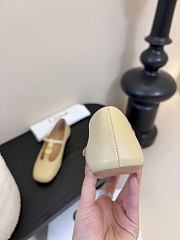 Okify Chloe Cream Flat Mary Jane Shoes  - 4
