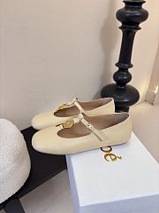 Okify Chloe Cream Flat Mary Jane Shoes  - 3