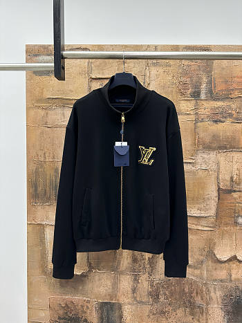 Okify Louis Vuitton Sequin Embroidered Zipper Sweatshirt Jacket