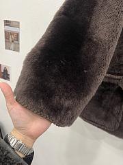 Okify MaxMara Dark Brown Fur Coat With Scarf - 3