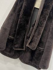 Okify MaxMara Dark Brown Fur Coat With Scarf - 2