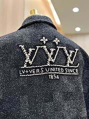 Okify Louis Vuitton Rhinestone And Pearl Baseball Jacket - 3