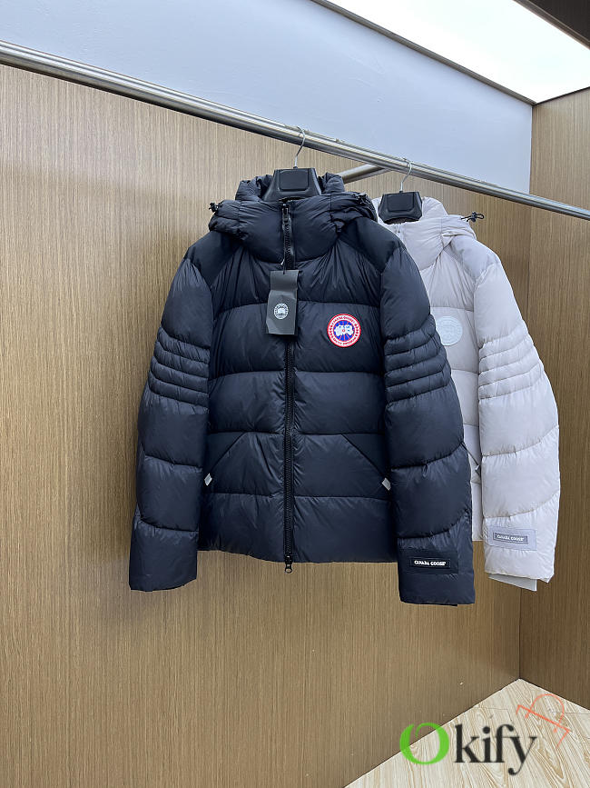 Okify Canada Goose Black Hooded Down Jacket - 1