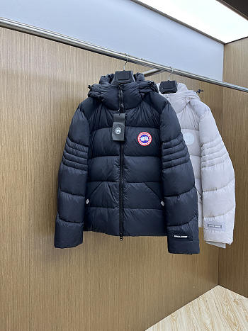 Okify Canada Goose Black Hooded Down Jacket