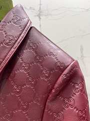 Okify Gucci Red Lambskin GG Embossed Women Jacket - 4