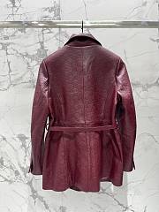 Okify Gucci Set Of Red Lambskin Jacket And Shorts - 4