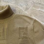 Okify Fendi Light Brown Turtleneck Wool Sweater  - 6