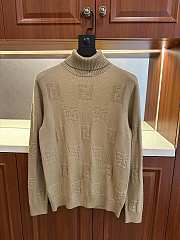 Okify Fendi Light Brown Turtleneck Wool Sweater  - 1