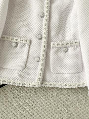 Okify CC 26C White Tweed Jacket  - 3
