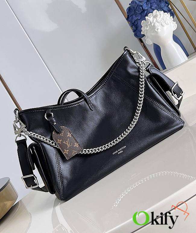 Okify Louis Vuitton CarryAll Cargo PM Bag In Black Lambskin M24861 33.5x23x15cm - 1