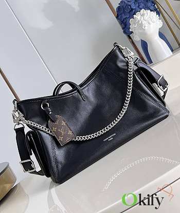 Okify Louis Vuitton CarryAll Cargo PM Bag In Black Lambskin M24861 33.5x23x15cm