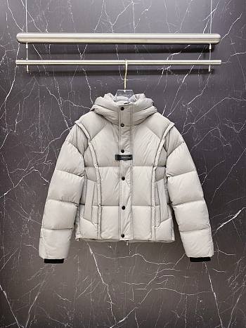 Okify Balenciaga White Nylon Hooded Down Jacket 