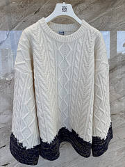 Okify Loewe Color-blocked Cable Knit Women Sweater - 6