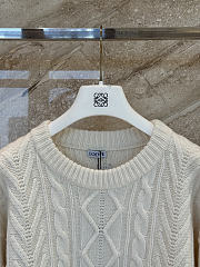 Okify Loewe Color-blocked Cable Knit Women Sweater - 4