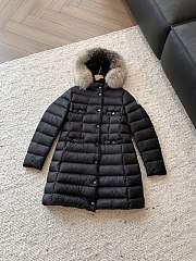Okify Moncler Black Long Down Jacket  - 1
