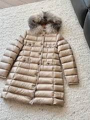 Okify Moncler Light Brown Long Down Jacket  - 2