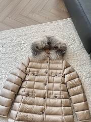 Okify Moncler Light Brown Long Down Jacket  - 5