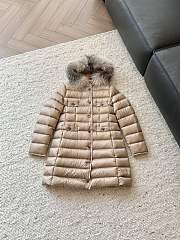Okify Moncler Light Brown Long Down Jacket  - 1