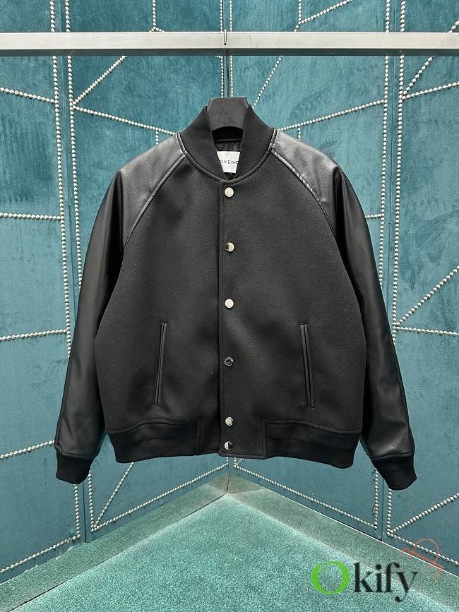 Okify Givenchy Black Baseball Jacket - 1