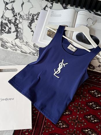 Okify YSL Dark Blue Women Tank Top