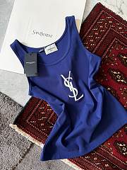 Okify YSL Dark Blue Women Tank Top - 4