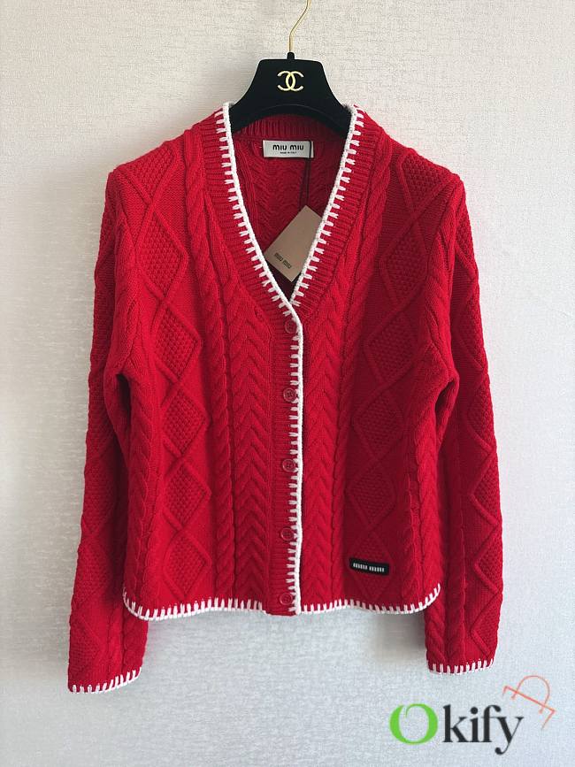 Okify MiuMiu Red Women Cardigan  - 1