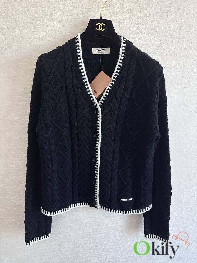 Okify MiuMiu Black Women Cardigan  - 1