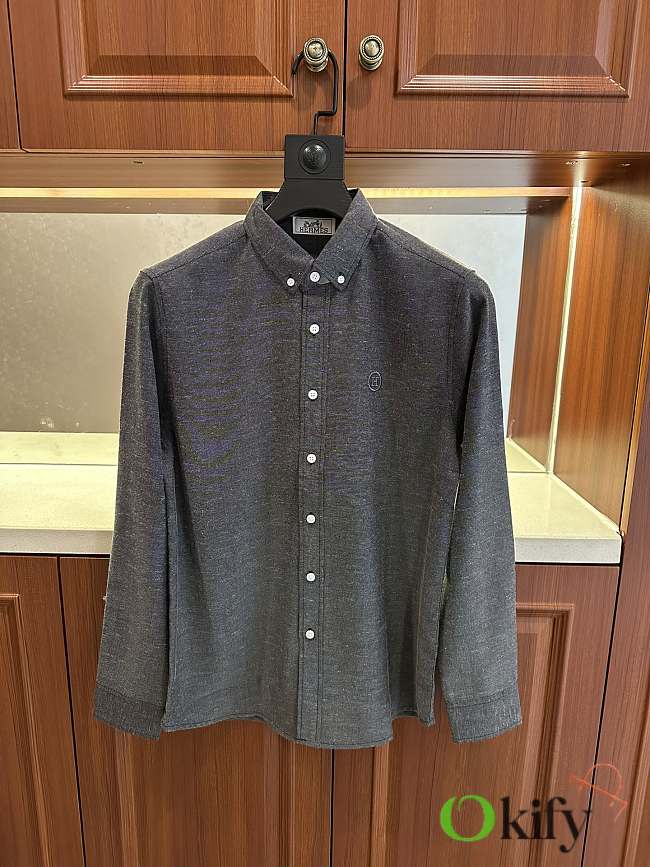 Okify Hermes Black Long Sleeve Shirt (has big size) - 1
