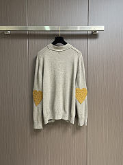 Okify Bottega Veneta Gray Cardigan With Yellow Heart - 2