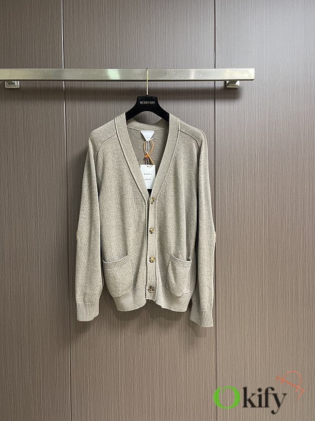 Okify Bottega Veneta Gray Cardigan With Yellow Heart - 1