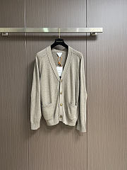 Okify Bottega Veneta Gray Cardigan With Yellow Heart - 1