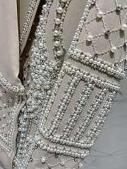Okify Balmain Beige Pearl Vest Jacket - 4