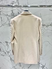 Okify Balmain Beige Pearl Vest Jacket - 5