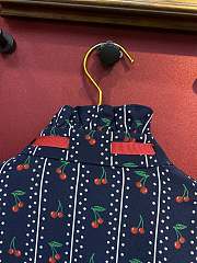 Okify Valentino Dark Blue Silk Cherry Women Shirt - 4