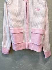 Okify Celine Pink Ribbed Knit Jacket - 3