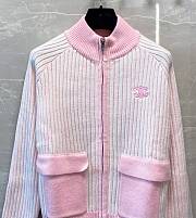 Okify Celine Pink Ribbed Knit Jacket - 4