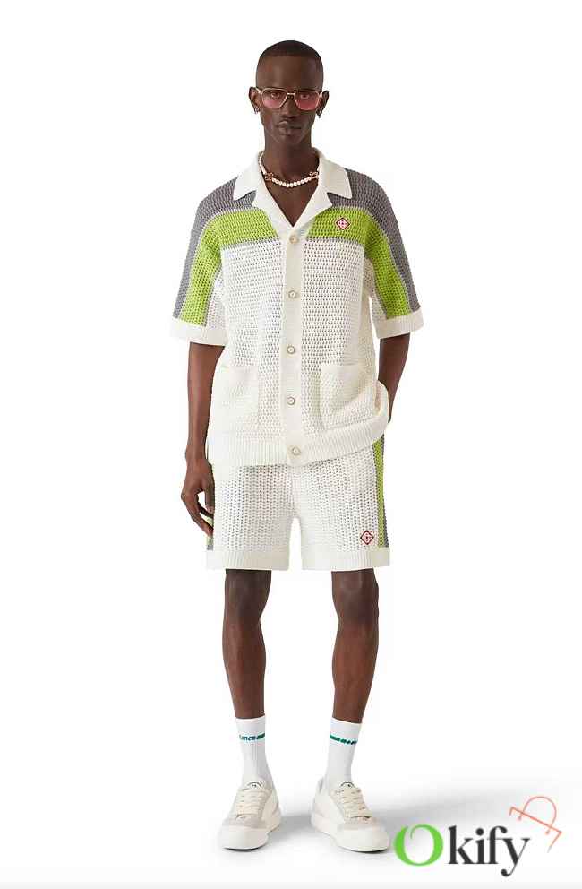 Okify Casablanca Set Of Men Knitted Shirt And Shorts  - 1