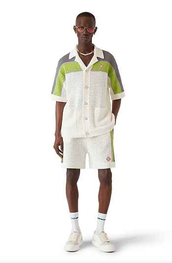 Okify Casablanca Set Of Men Knitted Shirt And Shorts 