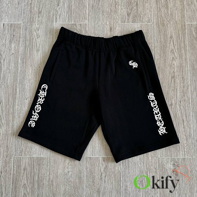 Okify Chrome Heart Black Sanskrit Half-zip Men Shorts - 1