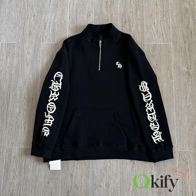 Okify Chrome Heart Sanskrit Half-zip Sweater  - 1