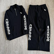Okify Chrome Heart Set Of Black Sanskrit Sweater And Pants - 1