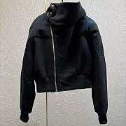 Okify Rick Owens Black Wool Short Hooded Bomber Jacket - 5